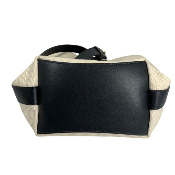 J.Crew Canvas Leather Crossbody Shoulder Bag Detachable Strap Brass Hardware EUC - Picture 7 of 8